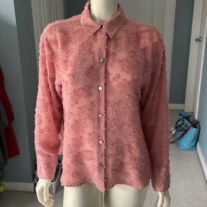 Zara dusty rose blouse with embellishments